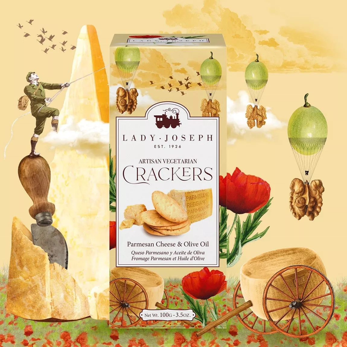 Crackers with Parmigiano Reggiano & olive oil - Lady Joseph