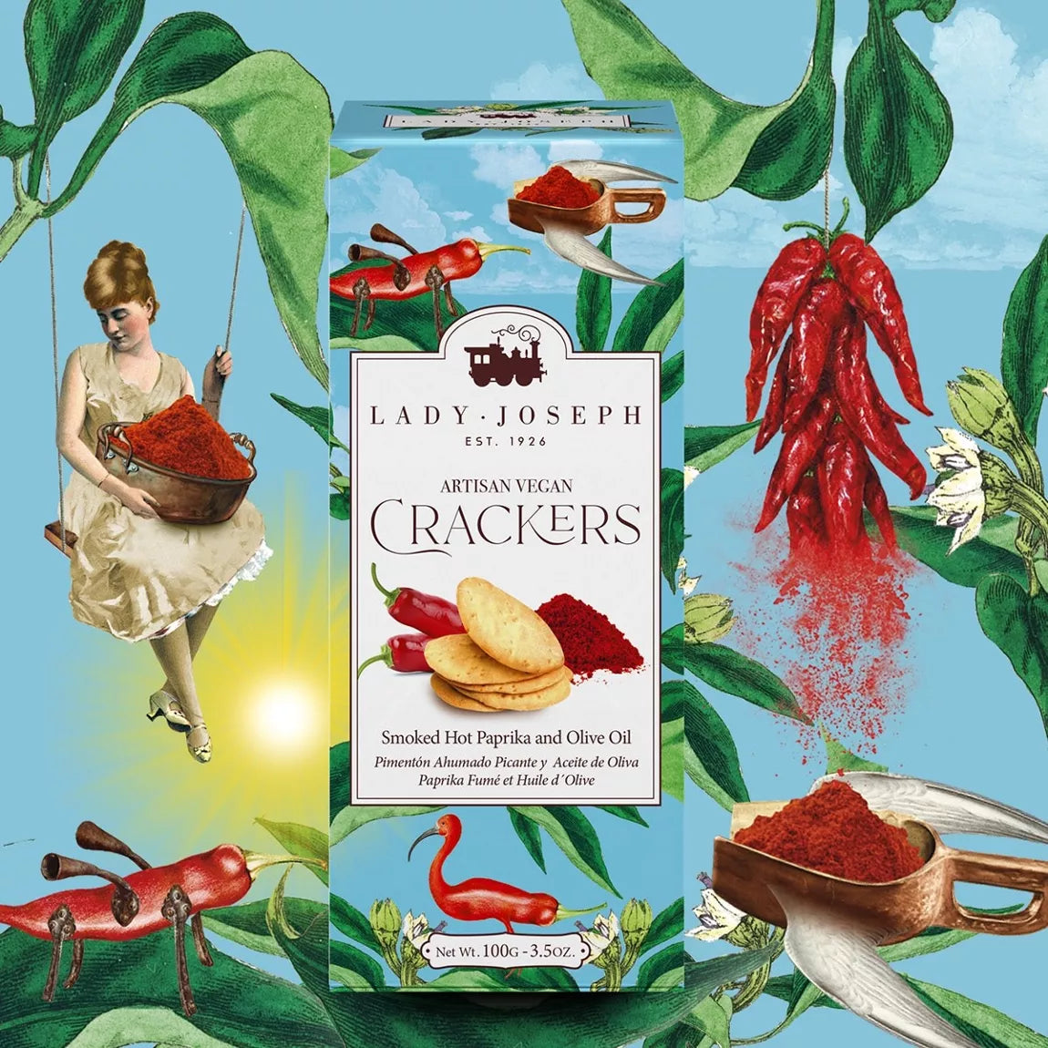 Crackers with Smoked Hot Paprika & Olive Oil - Lady Joseph