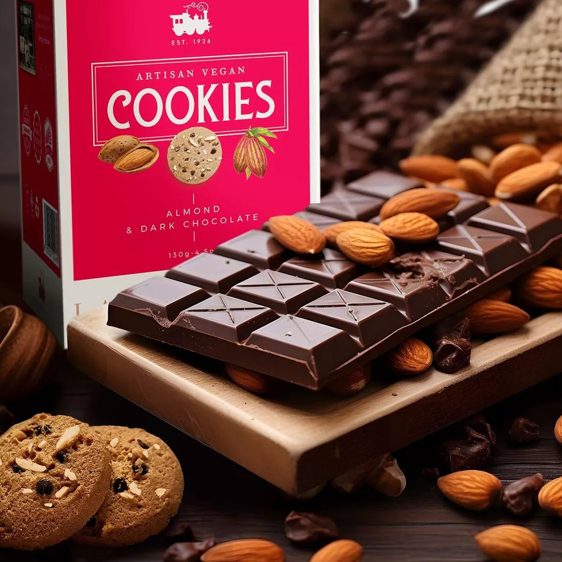 Cookies with almonds & dark chocolate - Lady Joseph