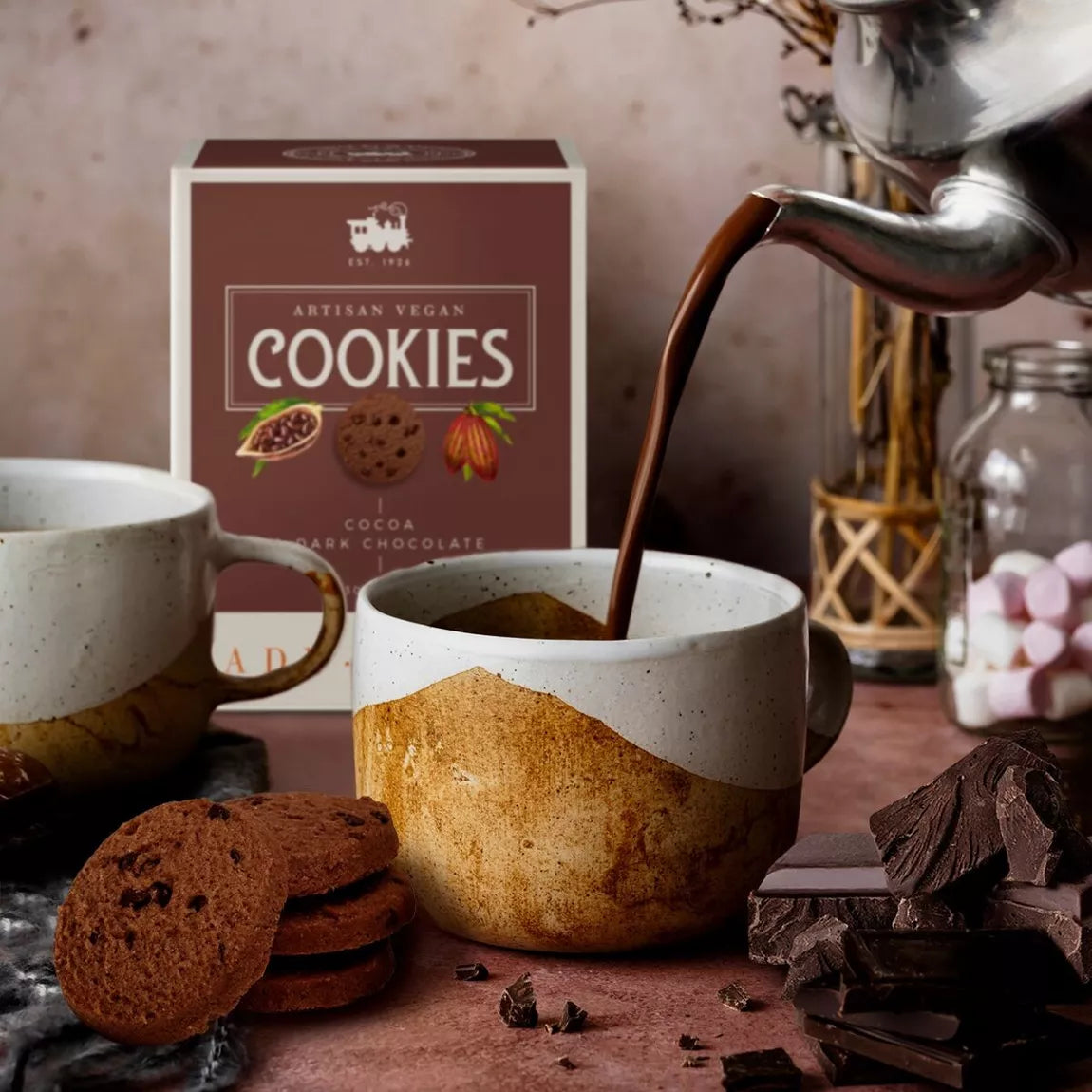 Cookies with cocoa and dark chocolate - Lady Joseph
