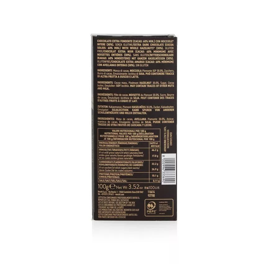 60% Dark Chocolate Hazenult Bar - Venchi