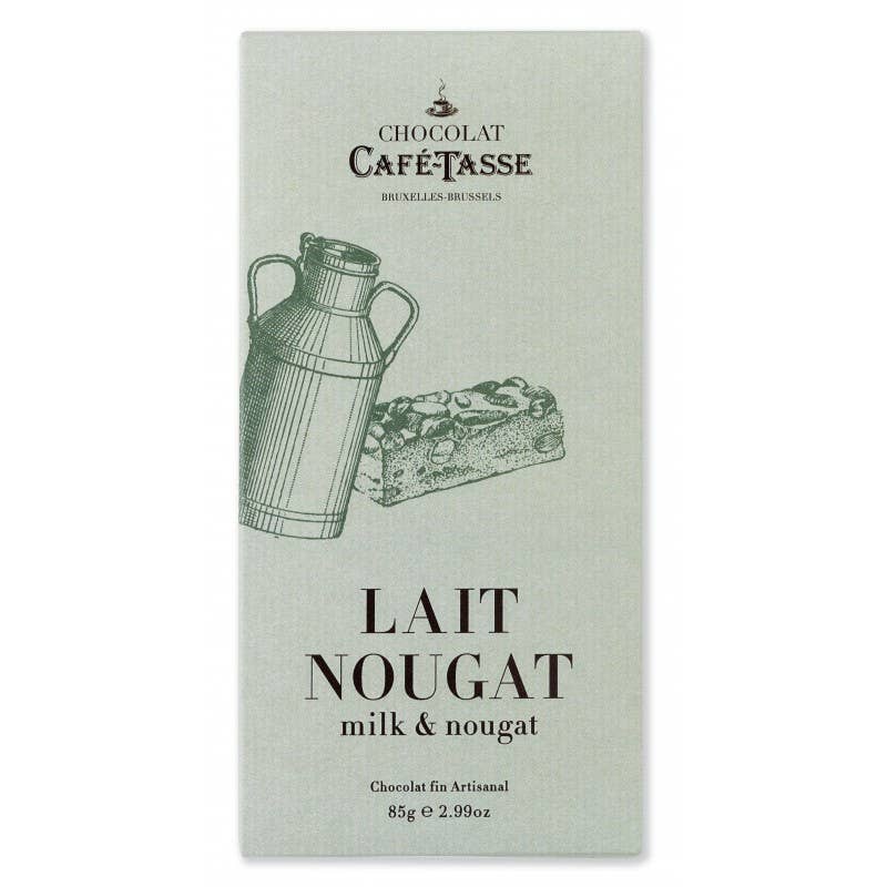Milk Nougat Chocolate Bar - Cafe Tasse