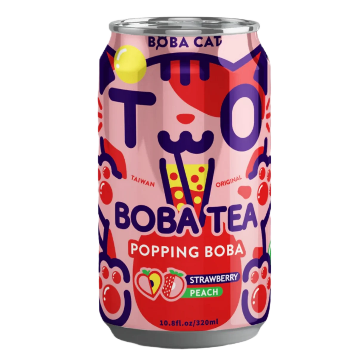 Bobacat Bubble Tea - Strawberry & Peach