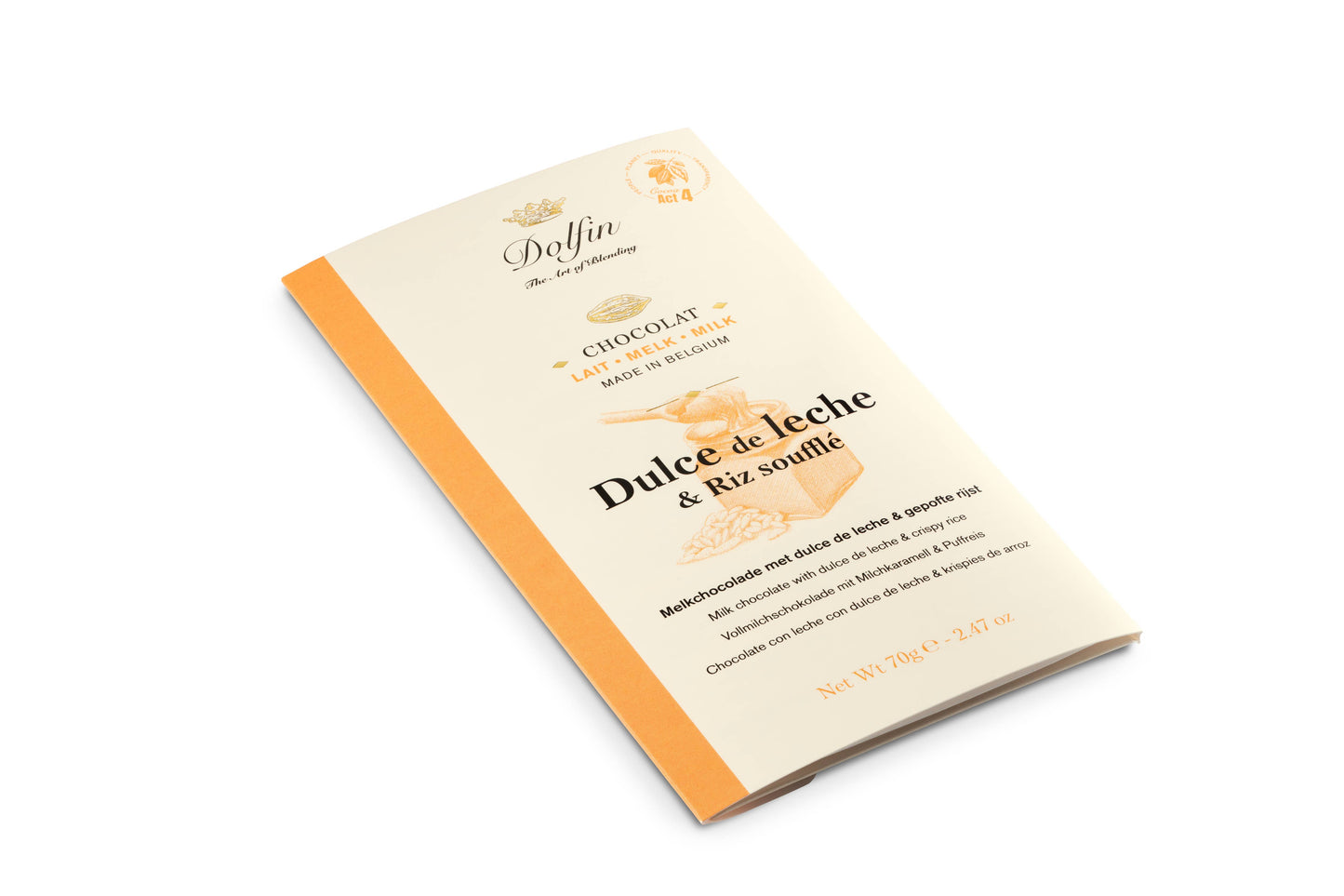 Milk Chocolate with Dulce De Leche & Puffed Rice -Dolfin
