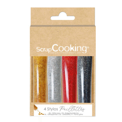 Set of 4 Edible Glitter Pens - Scrapcooking