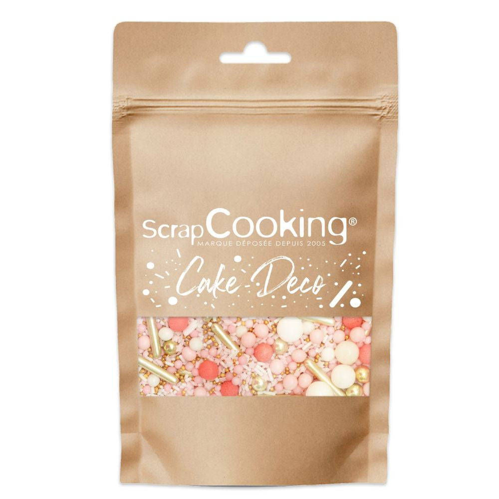 Sweetened Decors Pink & Gold Rods Mix - Scrapcooking
