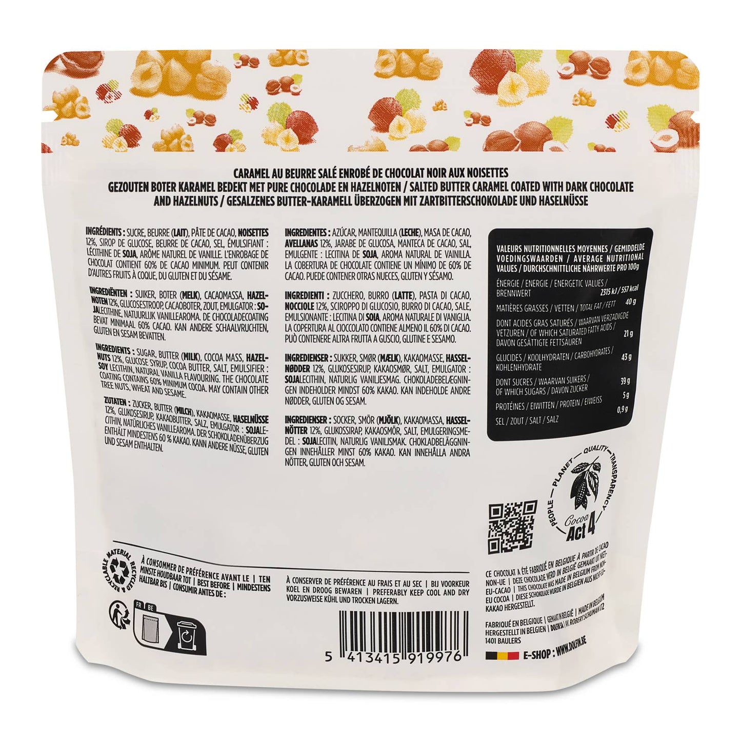 "Caramel & Chocolate" - Dark & Roasted Hazelnuts - Dolfin