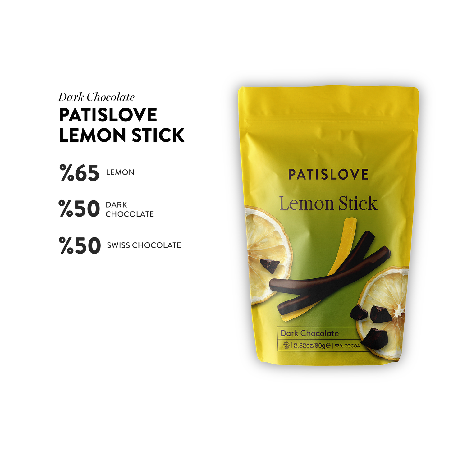 Lemon Stick Dark Chocolate - Patislove