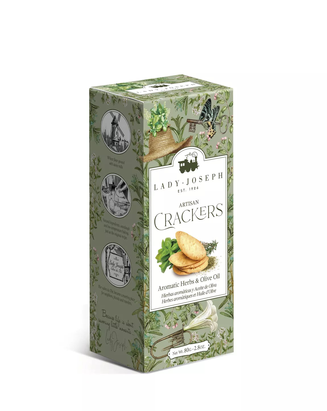 Artisan crackers with Provencal herbs & olive oil - Lady Joseph