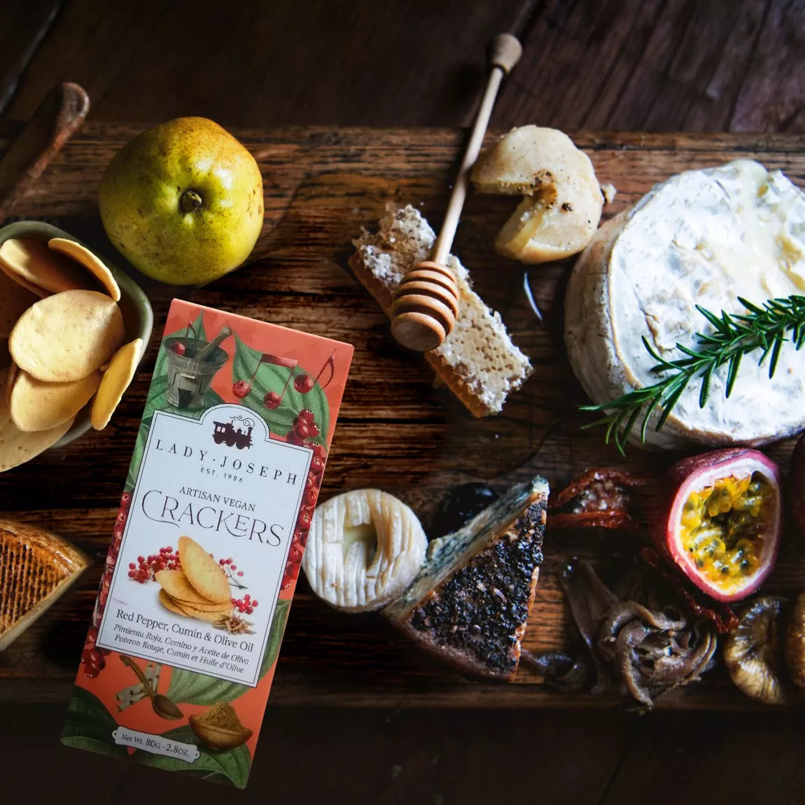 Artisan crackers with Red Pepper, Cumin & Olive Oil - Lady Joseph