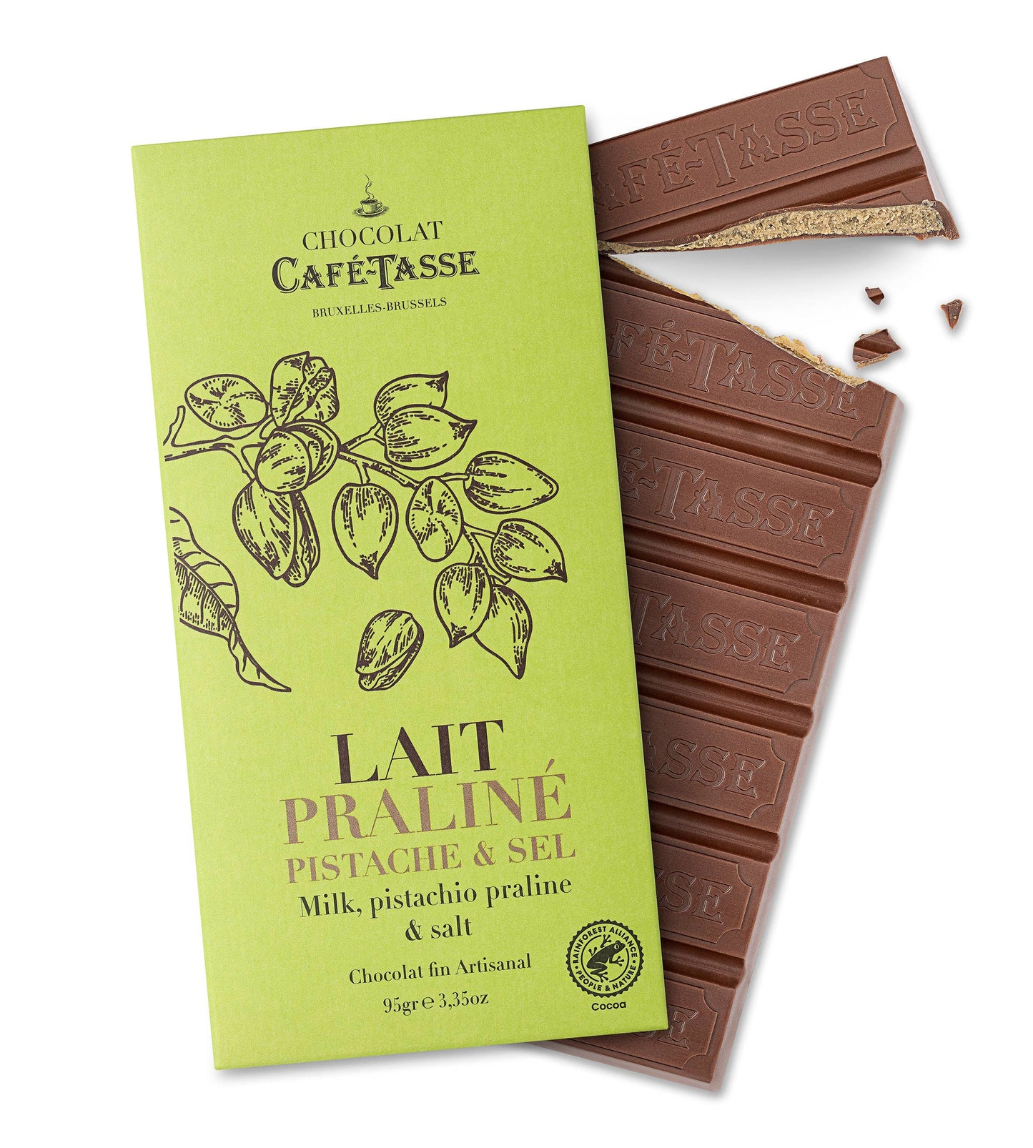 Milk chocolate & Praline Pistachio salted