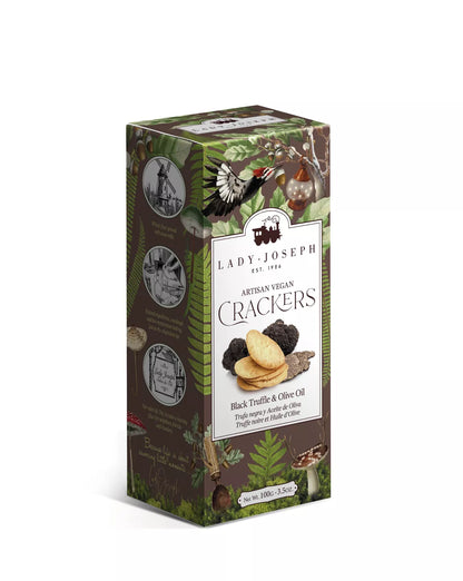 Artisan Vegan Crackers with Black Truffle & Olive Oil  - Lady Joseph