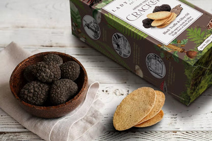 Artisan Vegan Crackers with Black Truffle & Olive Oil  - Lady Joseph