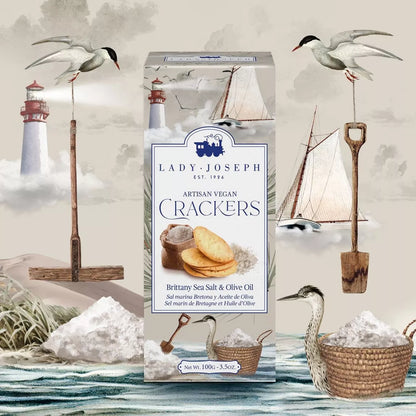Artisan Crackers with Guérande Sea Salt & Olive Oil - Lady Joseph