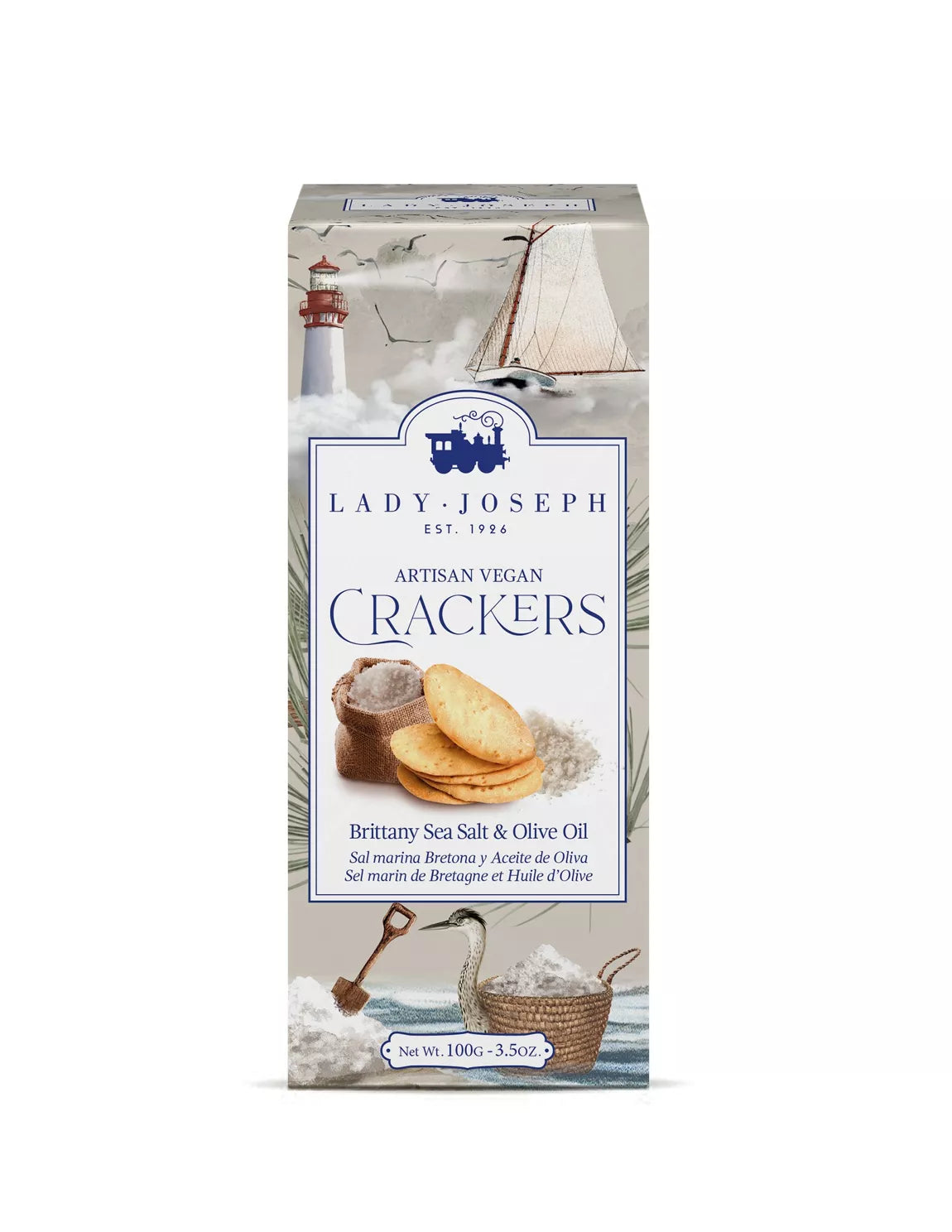 Artisan Crackers with Guérande Sea Salt & Olive Oil - Lady Joseph