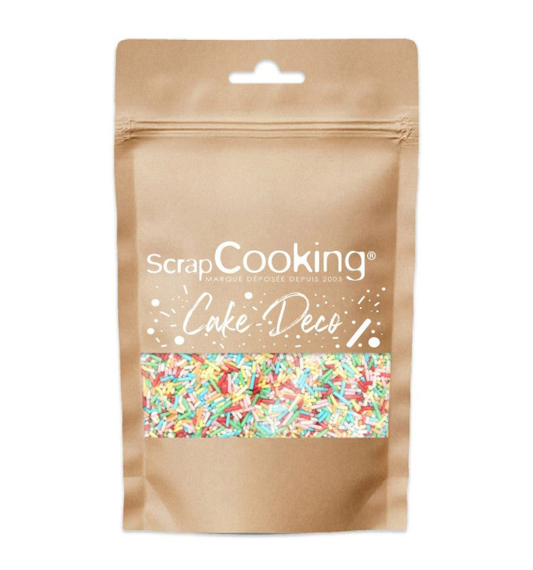 Multi-coloured Sugar Strands Vermicelli - Scrapcooking