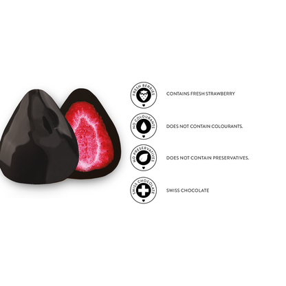 Dark Chocolate Covered Freeze Dried Strawberry - Patislove
