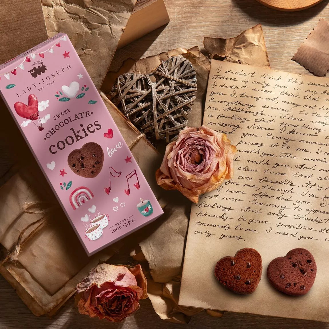 Heart shaped chocolate cookies - Lady Joseph