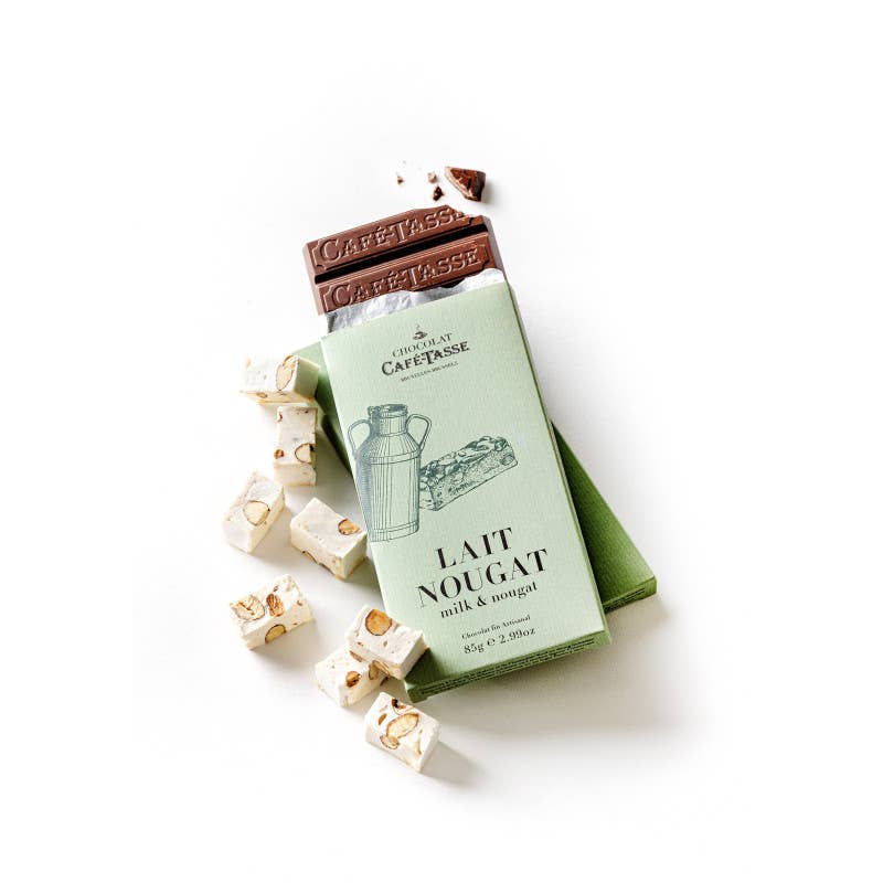 Milk Nougat Chocolate Bar - Cafe Tasse