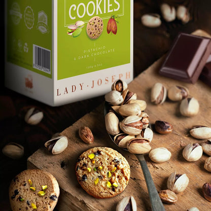 Cookies with pistachios & dark chocolate - Lady Joseph