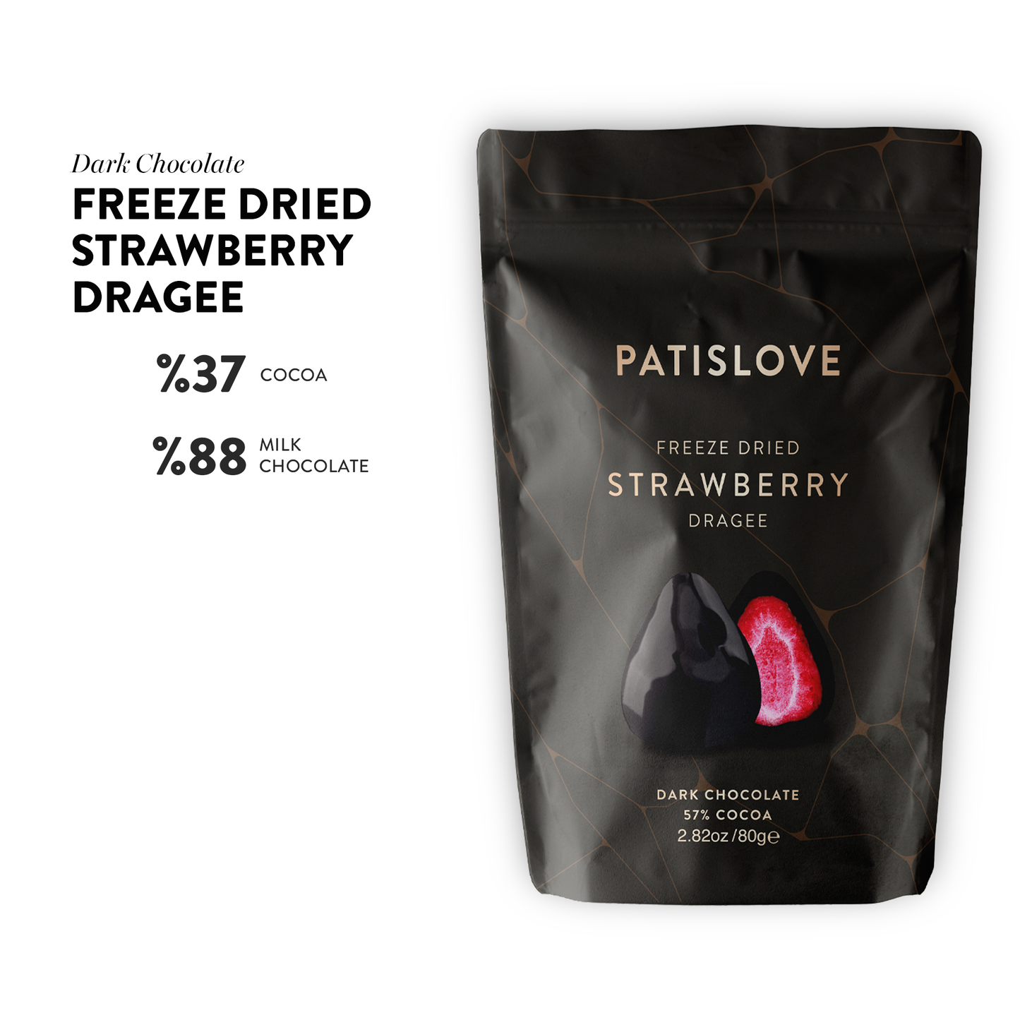 Dark Chocolate Covered Freeze Dried Strawberry - Patislove