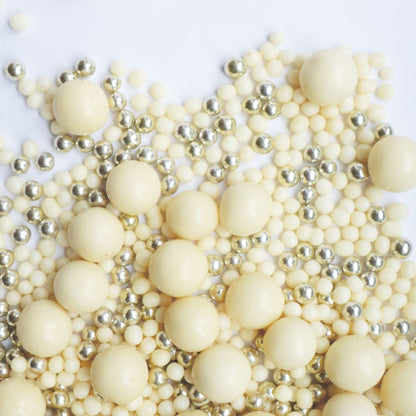 White & Gold Choco Pearls Deco- Scrapcooking