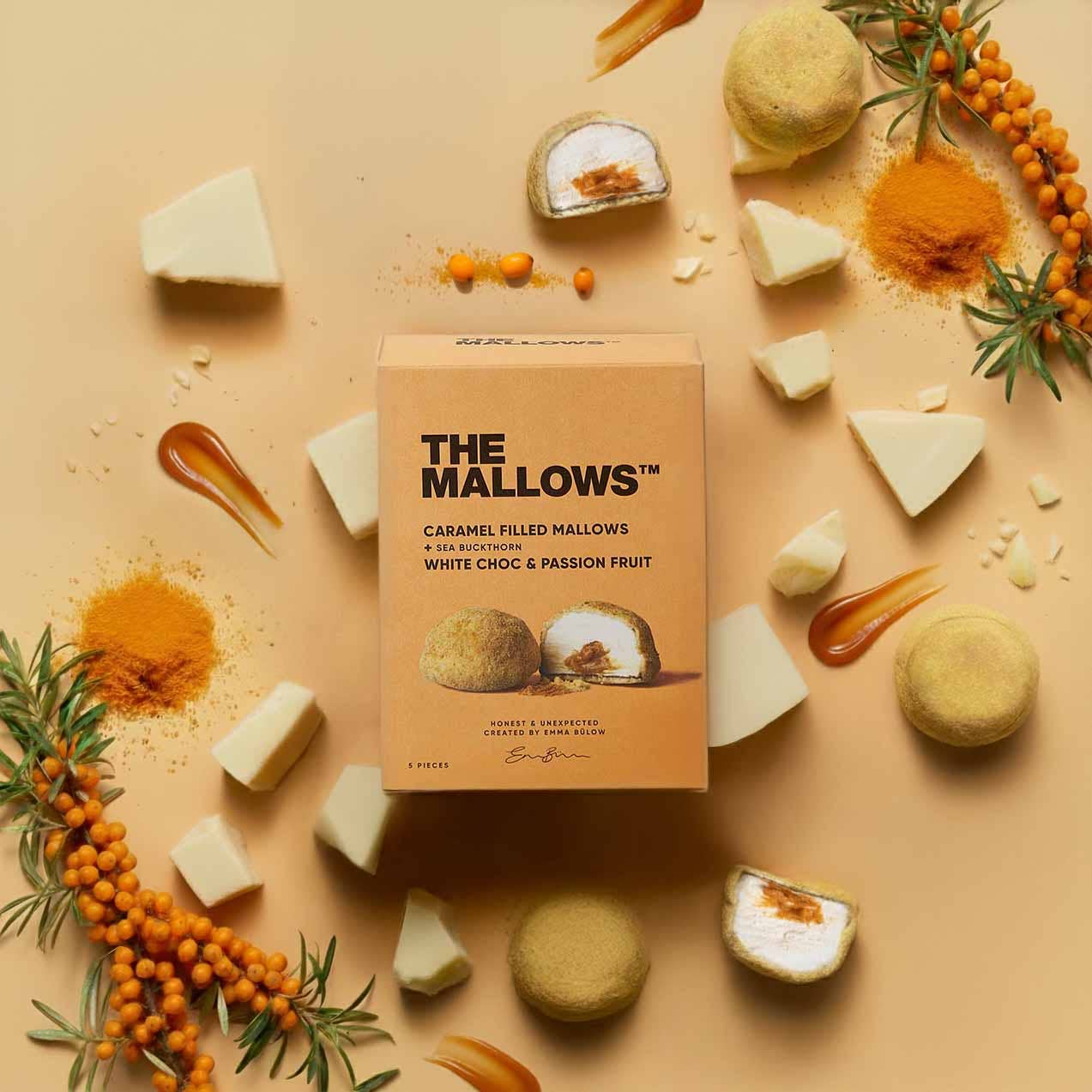 Caramel Filled Mallows, White Chocolate & Passion Fruit - The Mallows