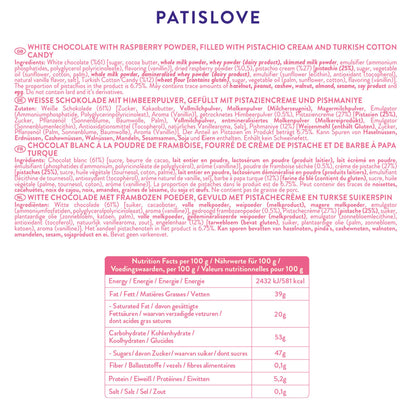 Angel’s Hair White Chocolate with Dried Raspberry Powder - Patislove 90gr