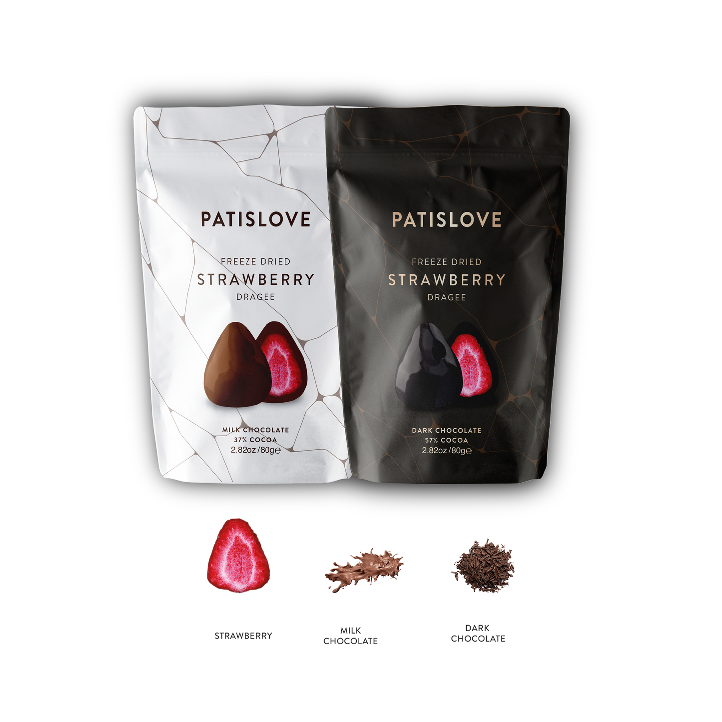Dark Chocolate Covered Freeze Dried Strawberry - Patislove