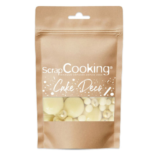 White & Gold Choco Pearls Deco- Scrapcooking