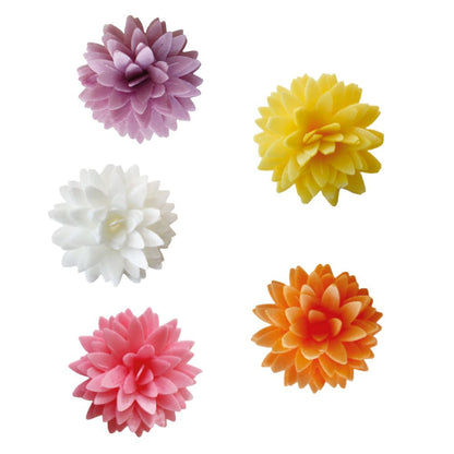 5 Edible Multicolour Dahlias Decoration- Scrapcooking
