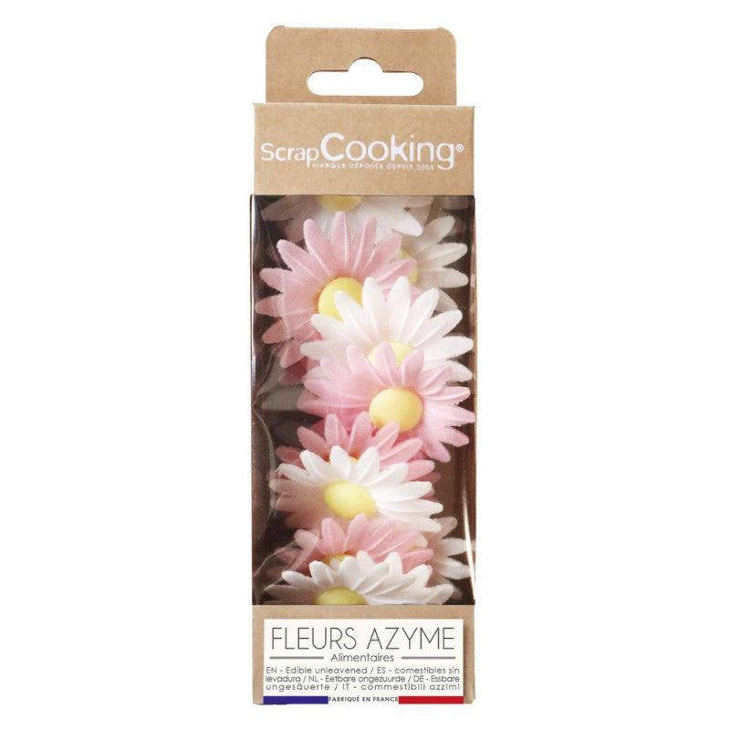 18 Daisy Edible Wafer Decorations - Scrapcooking