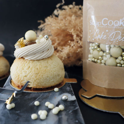 White & Gold Choco Pearls Deco- Scrapcooking