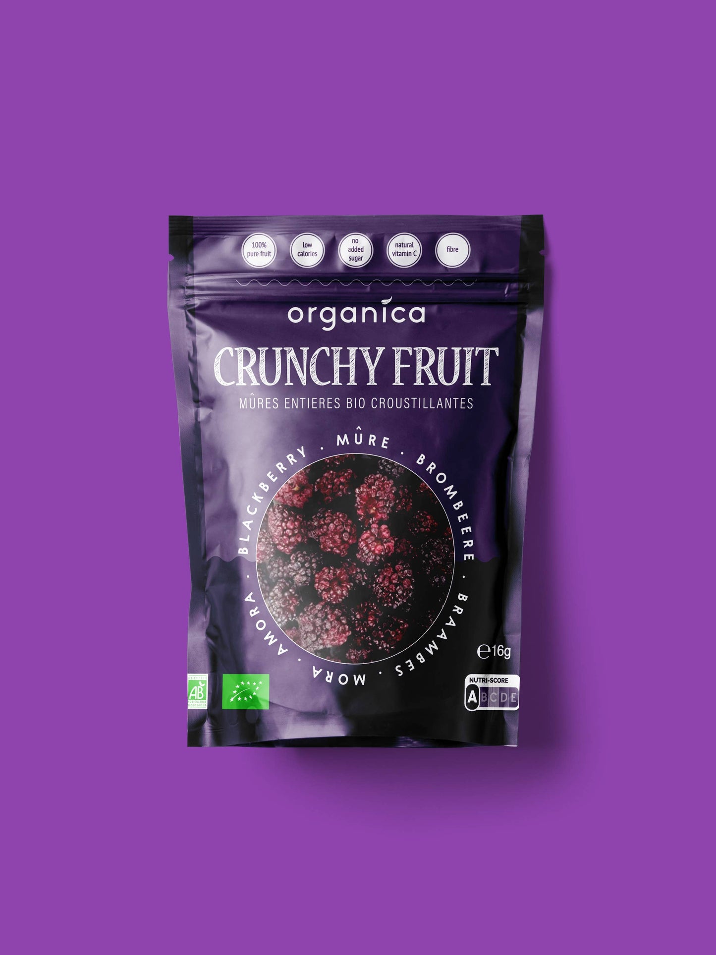 Organic freeze-dried Blackberries 100% pure fruit | Organica Food