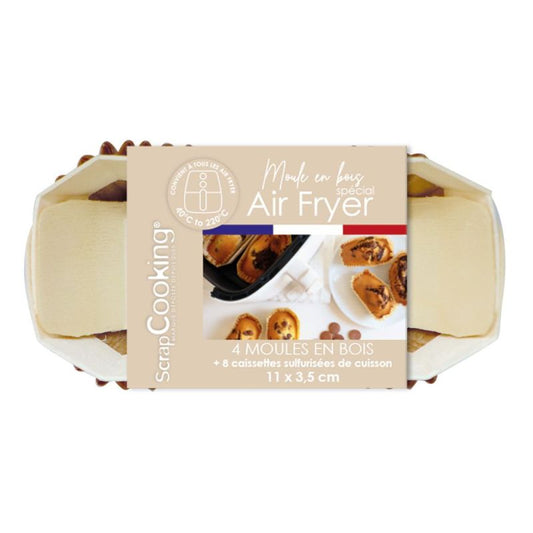 Mini wooden cake molds & 8 cupcake cases Ø11cm- Scrapcooking