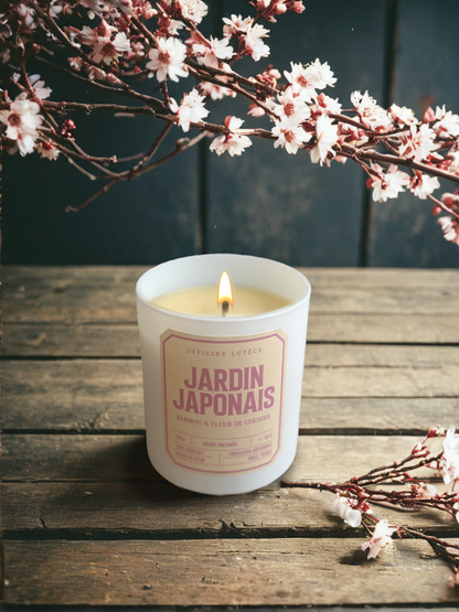 « Japanese Garden » Scented Candle Bamboo & Cherry Blossom - Officine Lutece