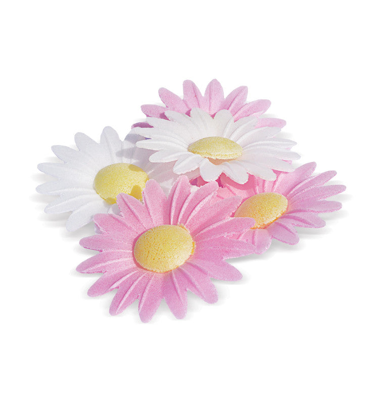 18 Daisy Edible Wafer Decorations - Scrapcooking