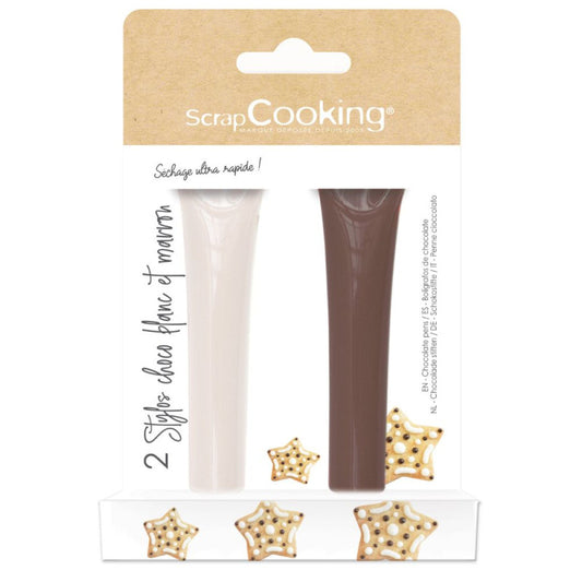 2 Choco Pens Choco & White Choco- Scrapcooking