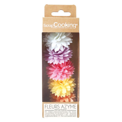 5 Edible Multicolour Dahlias Decoration- Scrapcooking