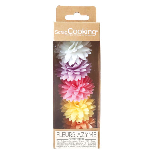 5 Edible Multicolour Dahlias Decoration- Scrapcooking