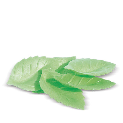 24 Green Leaf Edible Wafer Decorations - Scrapcooking
