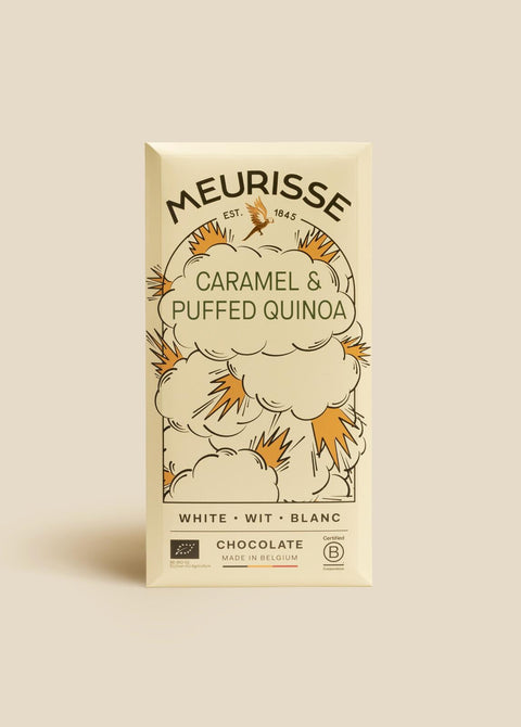 White Chocolate with Puffed Quinoa and Caramel - Meurisse