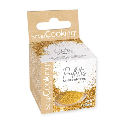 Gold Edible Glitter Flakes  - Scrapcooking