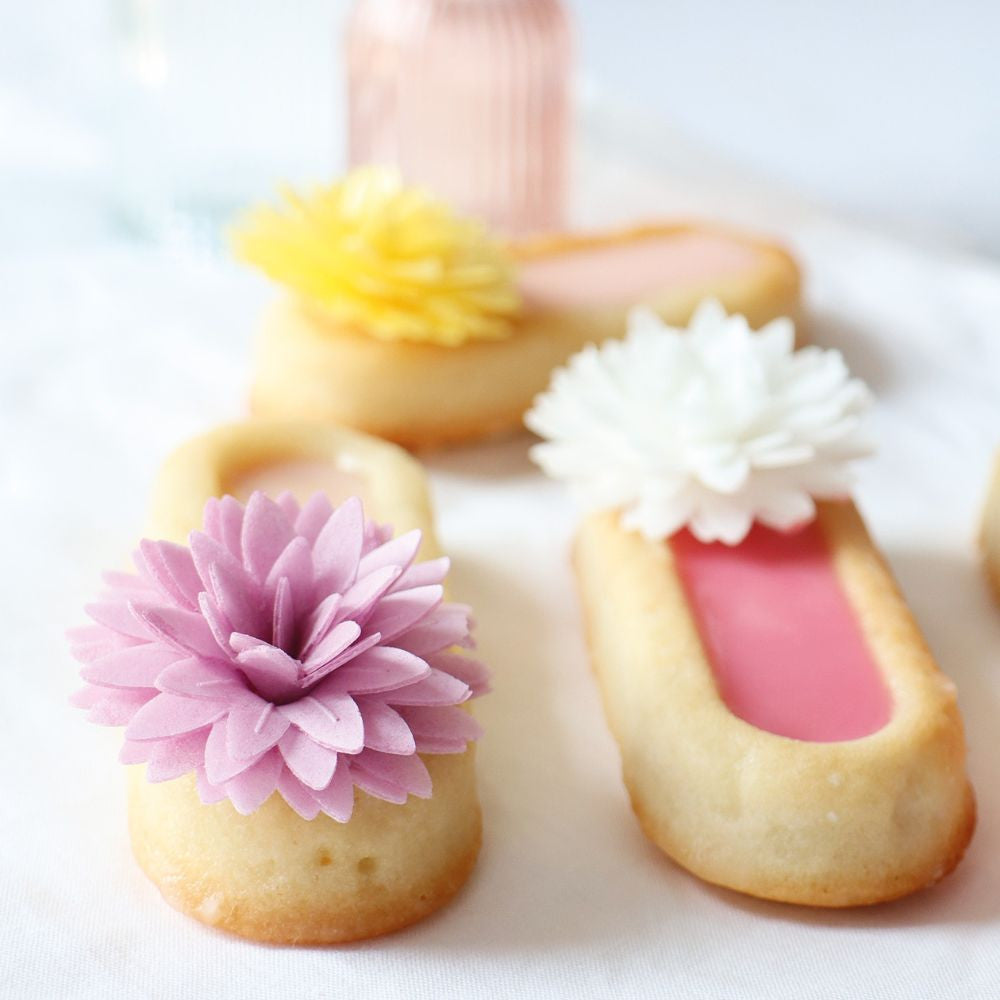 5 Edible Multicolour Dahlias Decoration- Scrapcooking