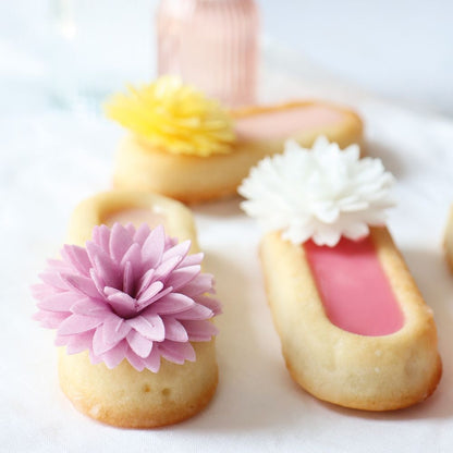 5 Edible Multicolour Dahlias Decoration- Scrapcooking