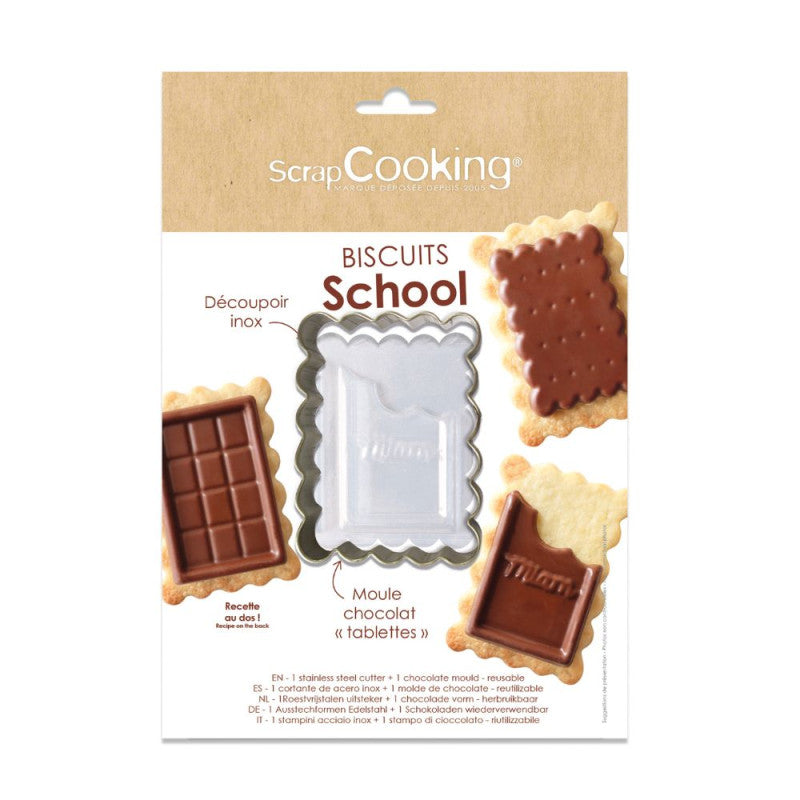 Biscuits School Chocolate Cutter and Mould  - Scrapcooking