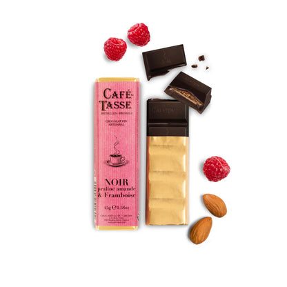 Dark Chocolate, Almond praliné & Raspberry - Café Tasse