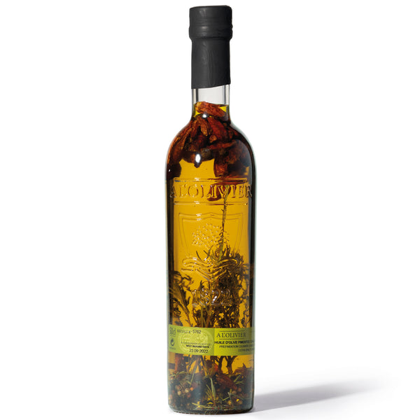 Extra virgin olive oil with herbs & spices - Collector’s Bottle A l'Olivier