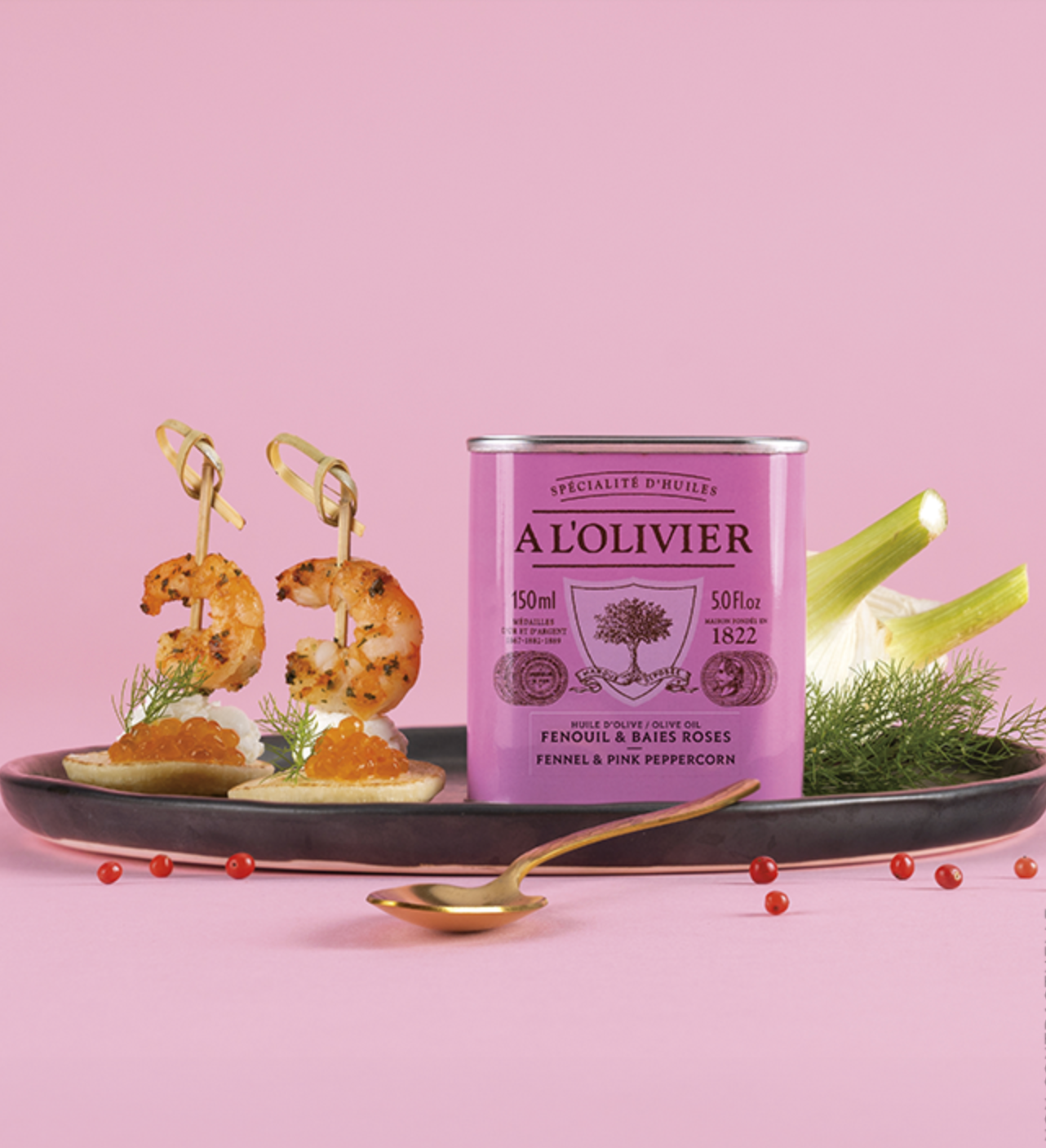 Fennel & pink peppercorn aromatic olive oil - A l'Olivier