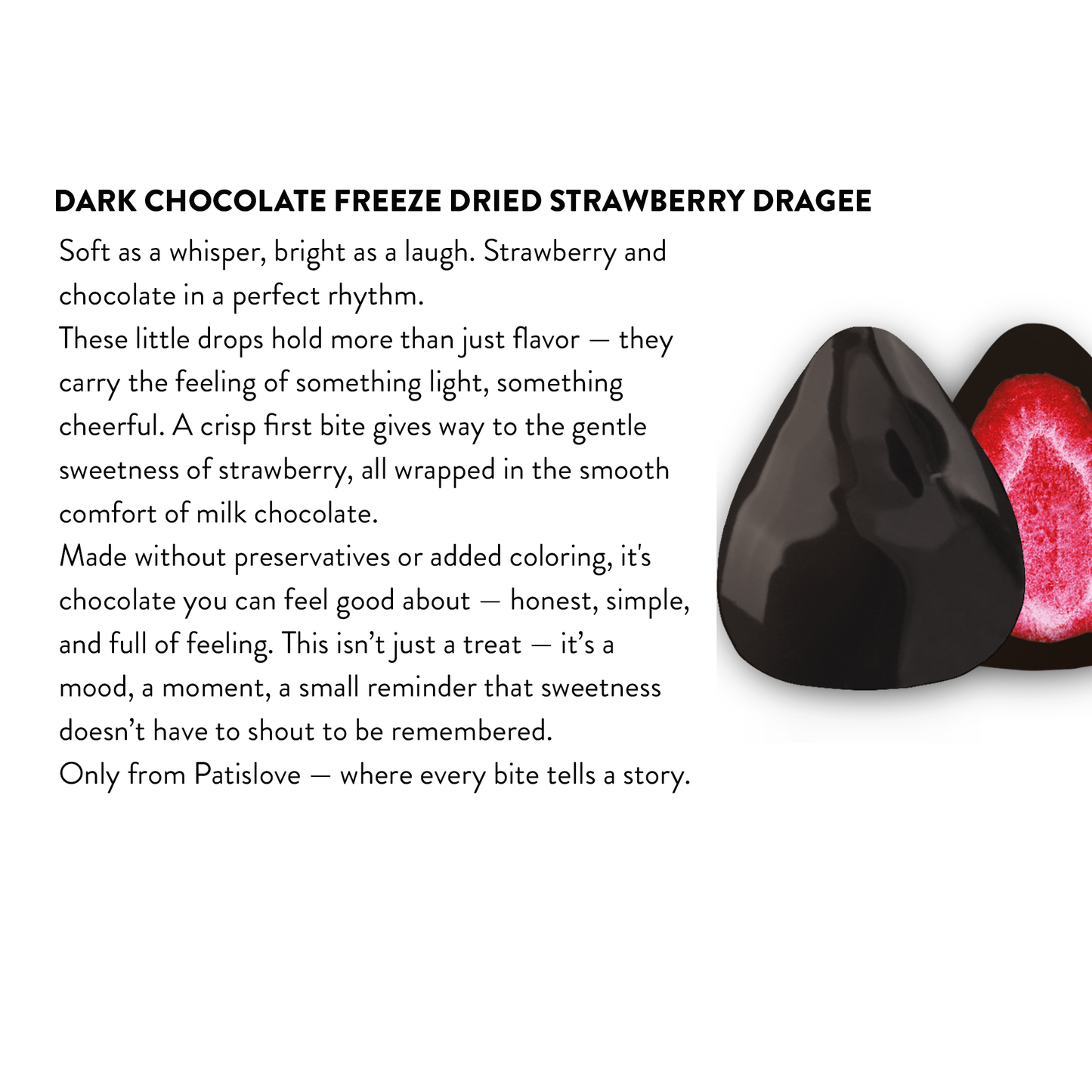 Dark Chocolate Covered Freeze Dried Strawberry - Patislove